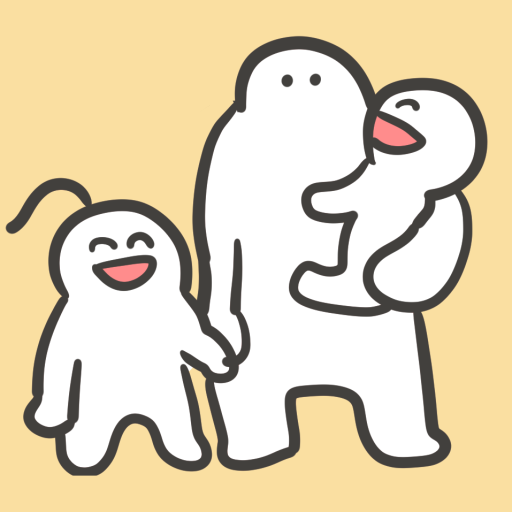 こどもをかかえた自分のイラスト